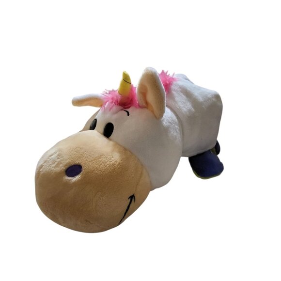 Flip A Zoo Unicorn Dragon Two In One Plush Animal 19" Stuffed Toy Reversible - Picture 1 of 16